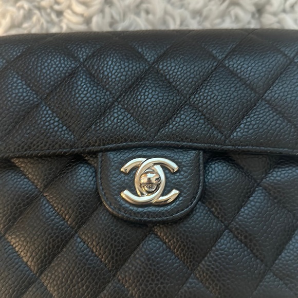 Chanel mini square flap black caviar - Picture 8 of 16